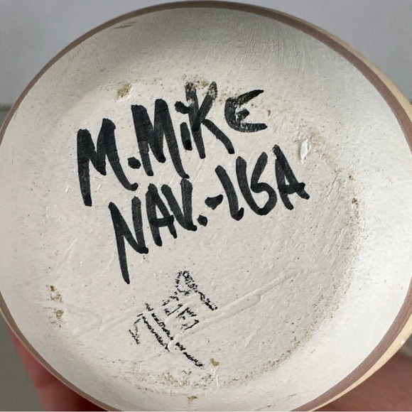 Vintage 1989 Mesa Verda Pottery Set Of 2 Native American Wedding Jugs. Signed 4” - Picture 7 of 8